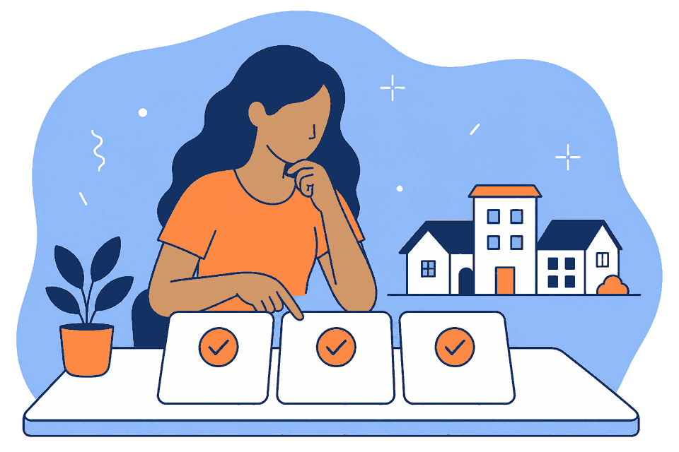 Person comparing options from multiple providers